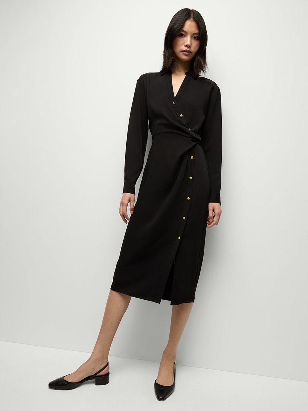 NWT Veronica Beard Wright Dress Black Midi Size 8 $598